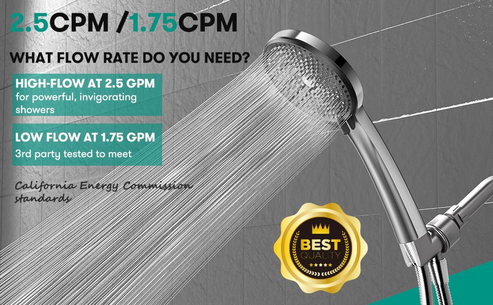 High-pressure handheld showerhead - anti-clogging nozzle, built-in cleaning bathtub, electric cleaning function for tiles and pets, extra-long stainless steel hose, wall and ceiling mounting.
