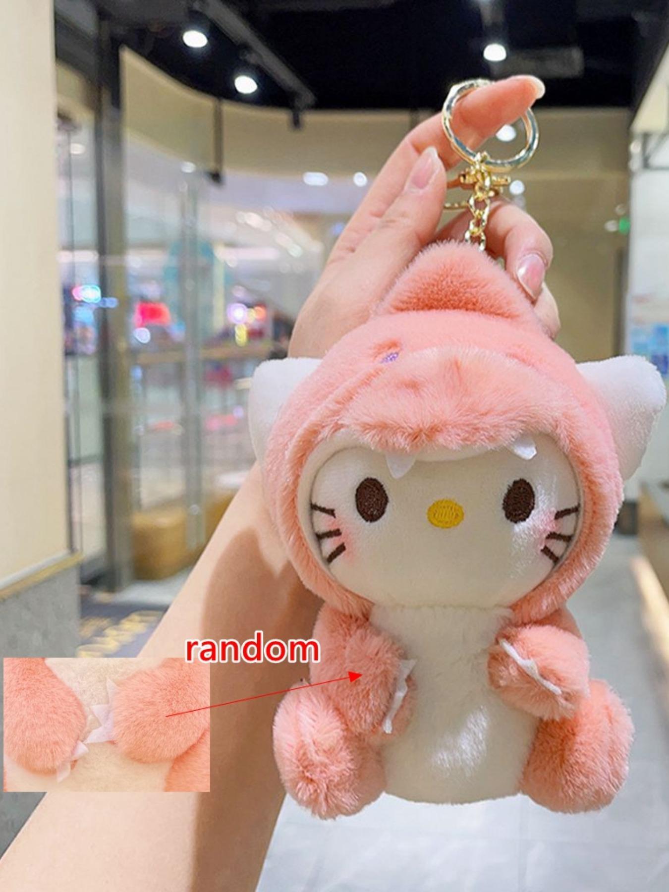 Japanese Cute Plush Dinosaur Costume Doll Keychain, Cartoon Character Keyring, Bag Charm, Soft and Adorable Accessory