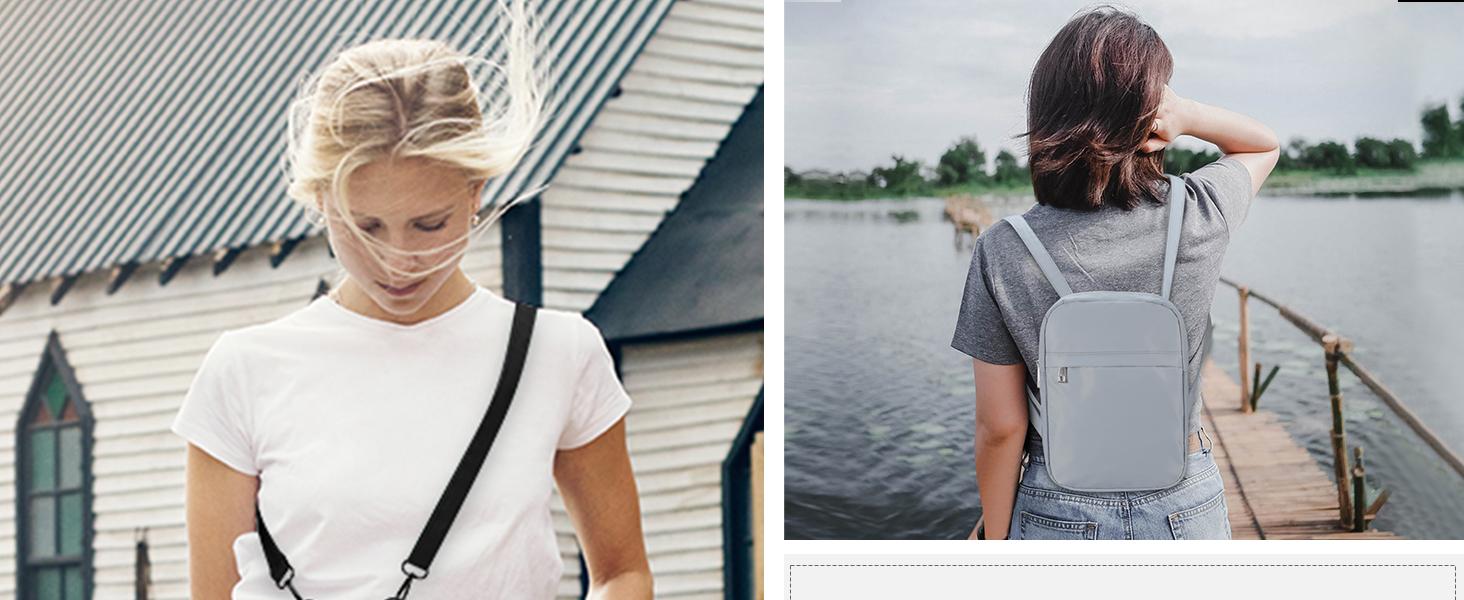 MAXTOP Crossbody Bags for Women Men Multi Position Messenger Bag Lightweight Mini Backpack Purse for Travel Casual Walking multiple pocket design