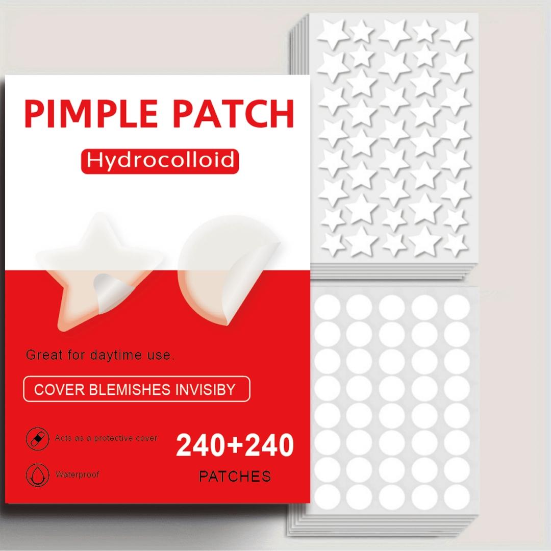 KHAZIX 240+240 Gentle Care Concealer Star & Round Patch Set, Acne Patches, Single Item, No Alcohol or Aerosol, Made in China