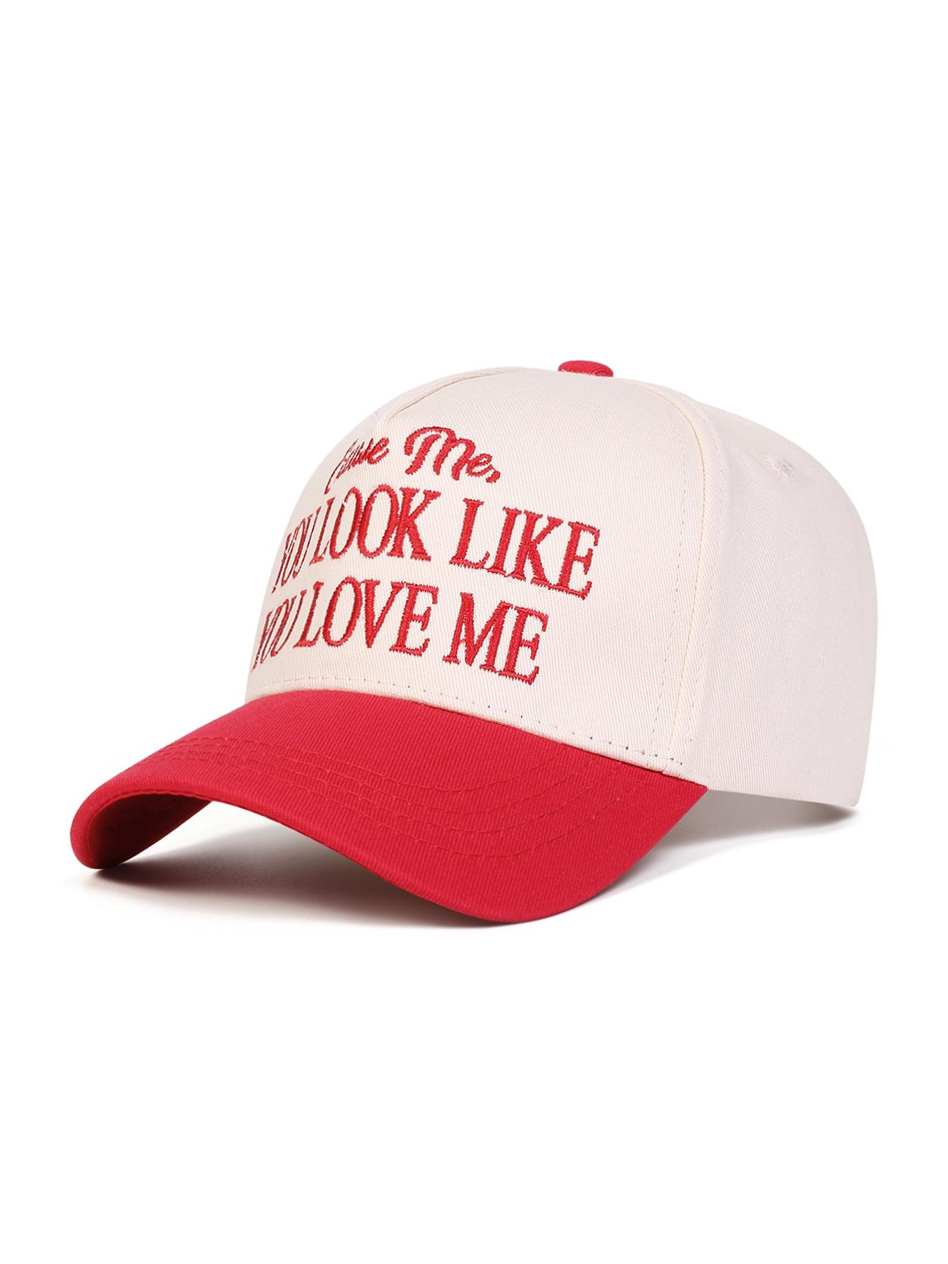 Unisex You Love Me Letter Baseball Cap, Funny Cap, Adjustable Outdoor Sun Protection Hat, Casual Woven Fitted Cap for Spring & Fall Travel, Adjustable Snapback Cap