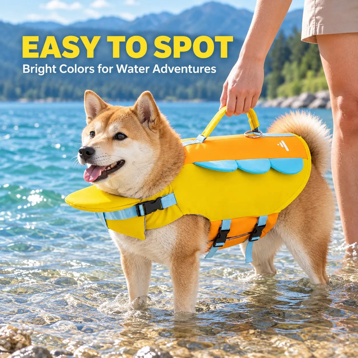 1PCS Dog Life Vest Sports Style Dog Swim Vest, Lifejacket with Handle for Swimming & Boating, Adjustable for Puppy Doggy Ca