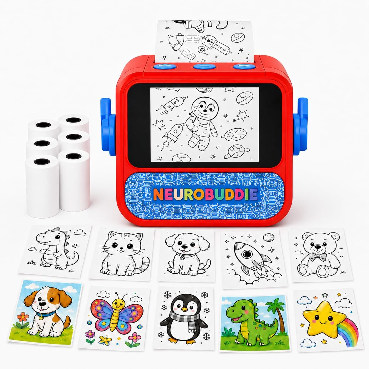 AI Sticker Printer for Kids Voice Activated Sticker Maker with Screen Portable Inkless Thermal Printer for Coloring Stickers  Craft Toy