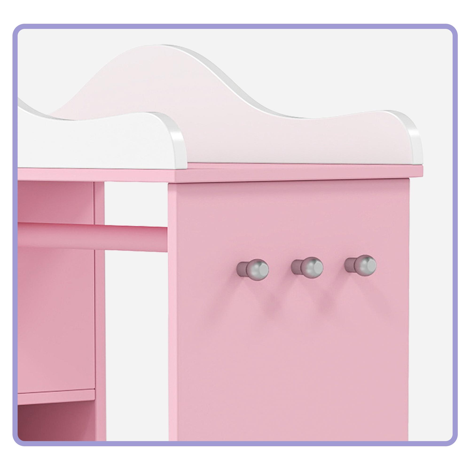 Topwin Multifunctional Girl’s Storage Cabinet with LED Mirror, Jewelry & Clothes Organizer – Safe & Stylish