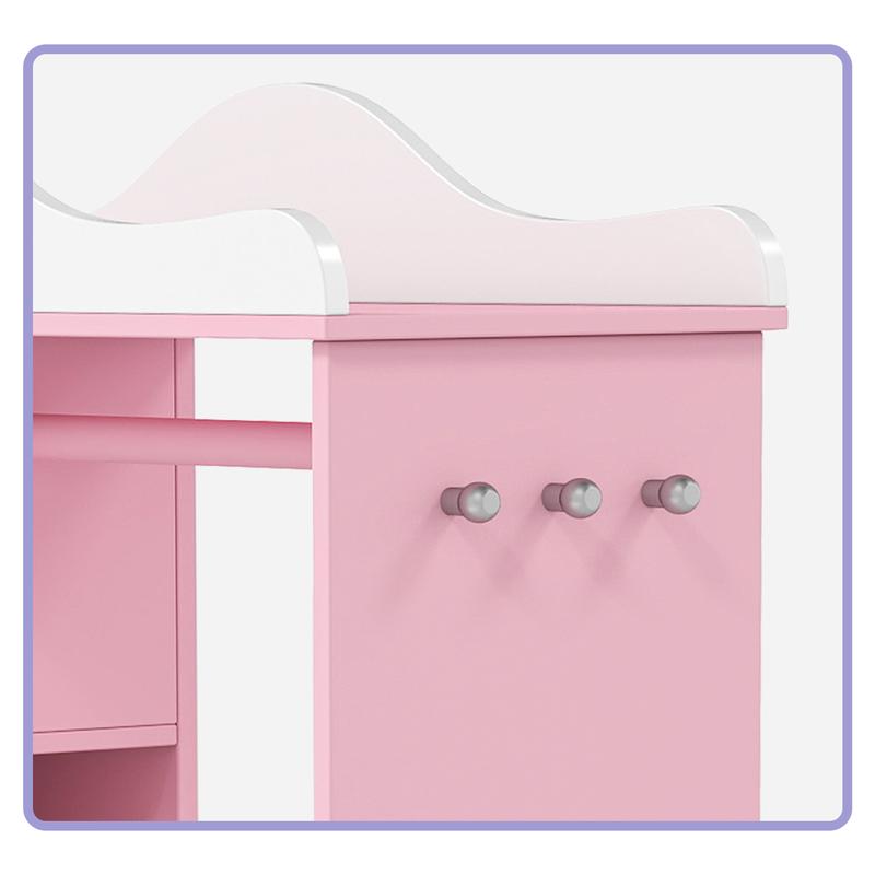 Topwin Multifunctional Girl’s Storage Cabinet with LED Mirror, Jewelry & Clothes Organizer – Safe & Stylish