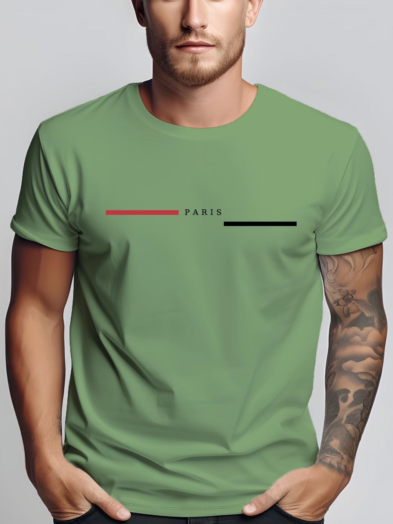 Men's Summer Micro-Stretch Comfort Round Neck Printed T-Shirt, Fashionable Trendy Wear, Best Choice for Men, Casual Stylish Tee