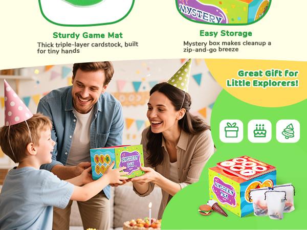 JoyCat Alphabet or Themed Mystery Box Toy, Letters Sorting Matching Game Activities, Montessori Sorting Toys with Sensory Play Box, Preschool Learning