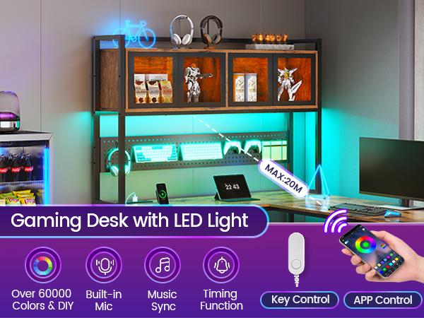 SEDETA L-Shape Gaming Table Computer Desk Monitor Home Office Modern Design Gamer Table Customizable Headphones