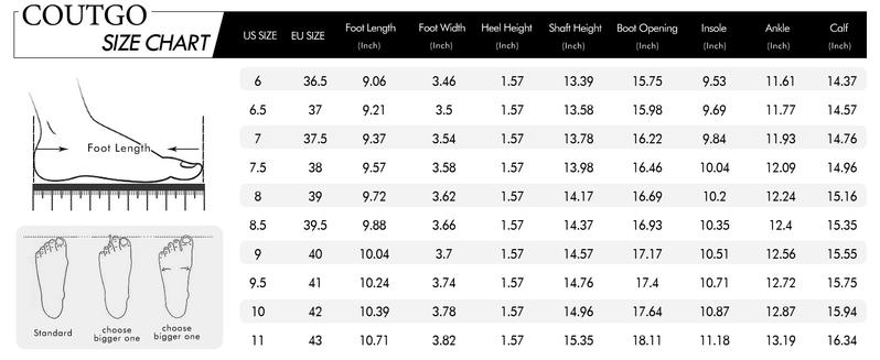 Coutgo Women's Knee High Boots Square Toe Chunky Block Heel Tall Boots Comfortable Low Heel Shoes