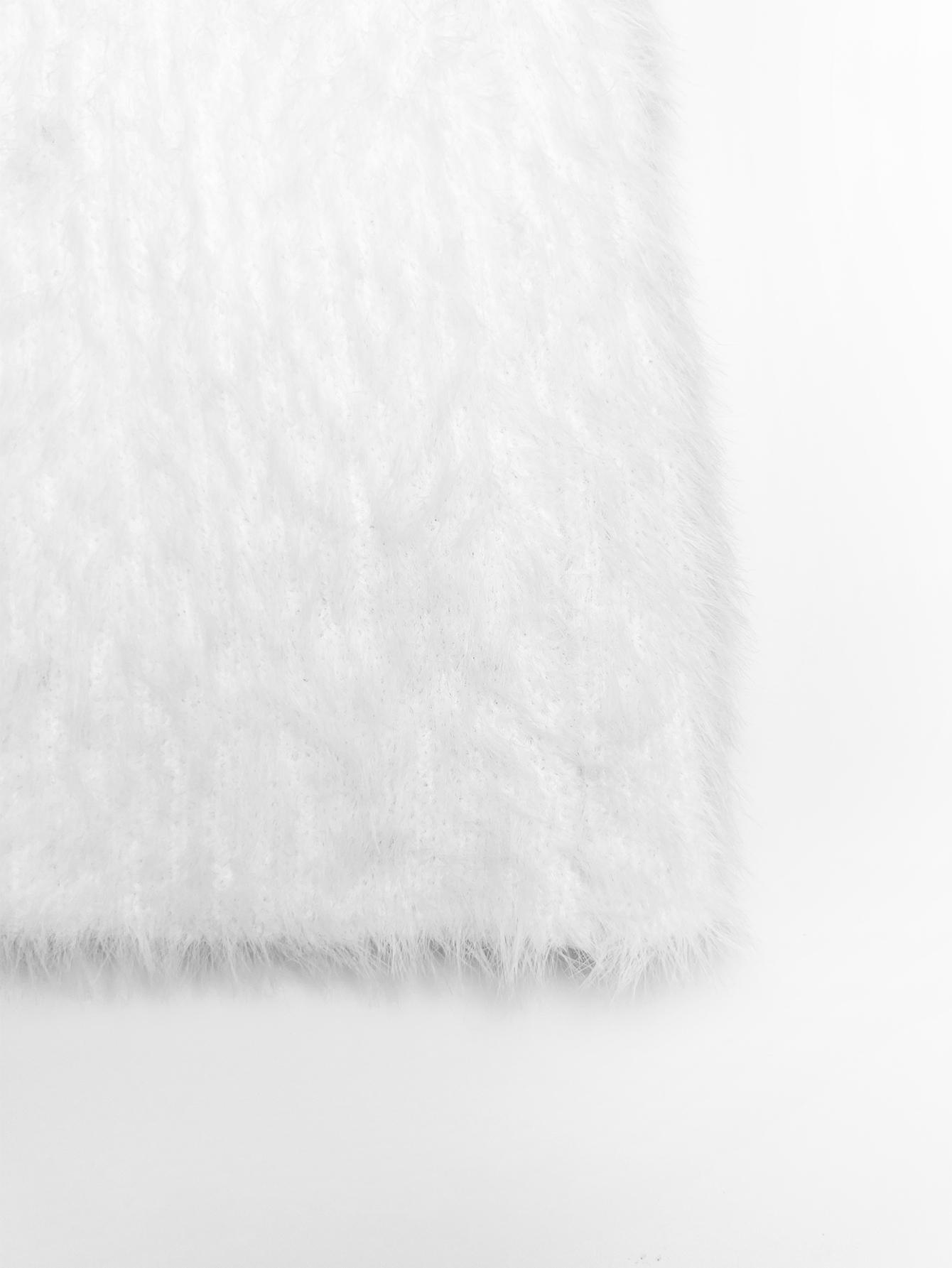 Joyfunear Women's Casual Long Knit Cardigan - Faux Fur Coats with Long Sleeves & Solid Color Design for Winter Wear