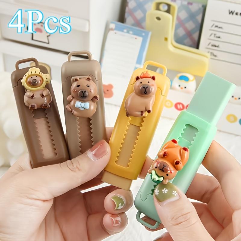 4pcs Cute Water Pig Erasers Set, High-Quality Fashion Design, Clean Rubbing, No Shavings, Soft Learning Drawing Supplies, Holiday Party Gift