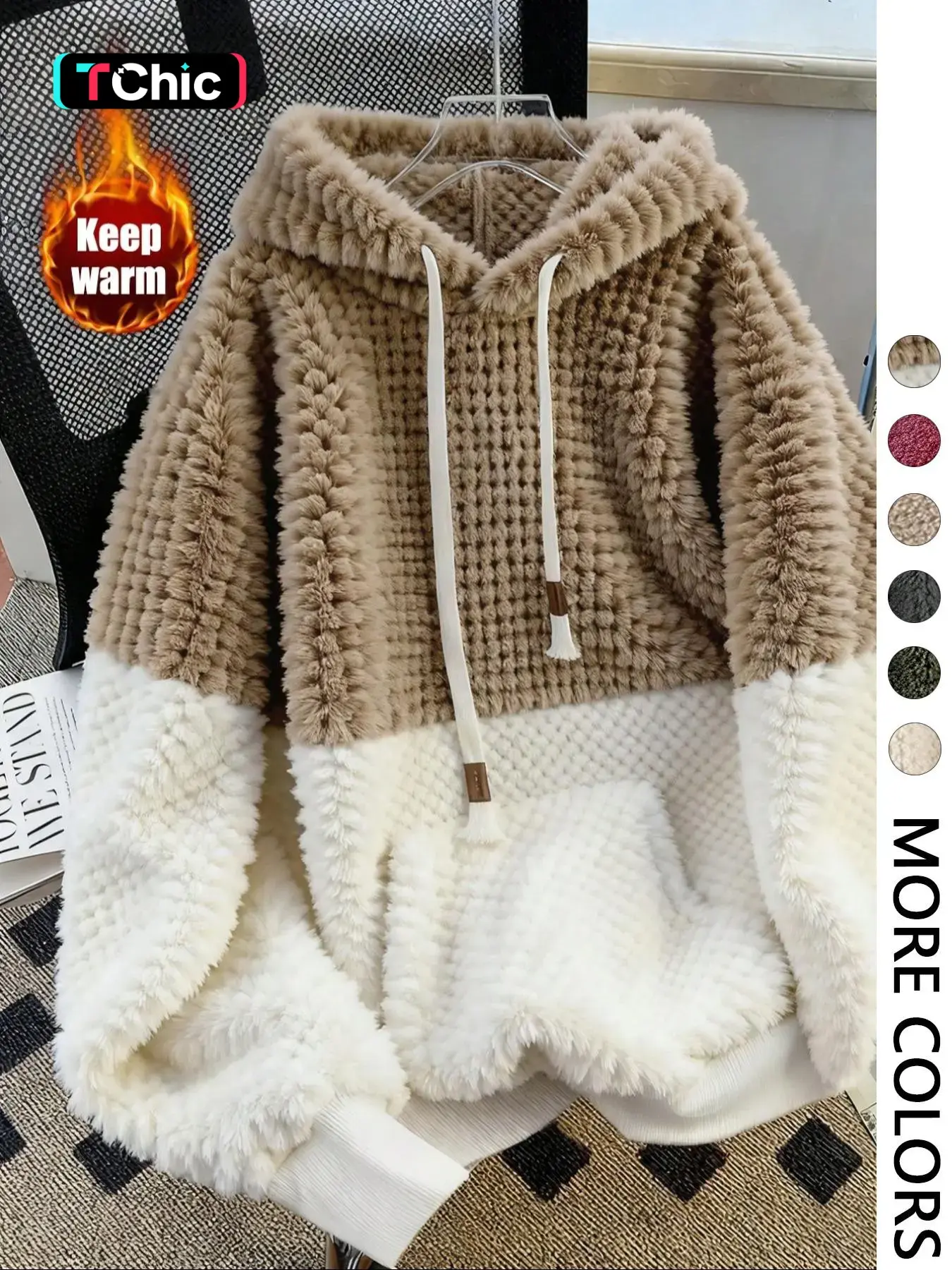 Women's Hooded Fleece Sweatshirt, Plush Soft, Autumn Winter Warm Casual Wear, Cozy Daily, Comfortable and Stylish