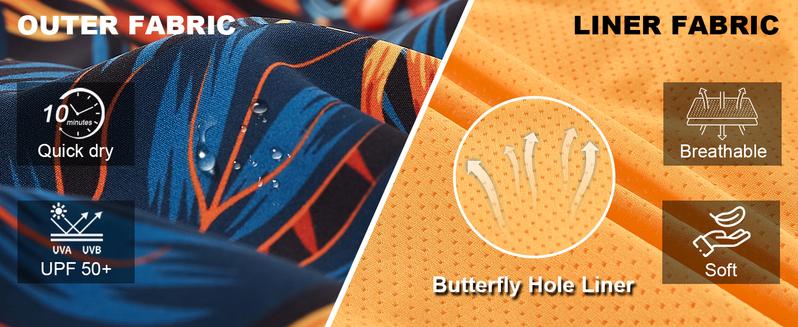 APTRO Men's 9" Swim Trunks with Compression Liner & Zipper Pockets Quick-Dry 2-in-1 Board Shorts for Beach & Pool - Swimtrunks