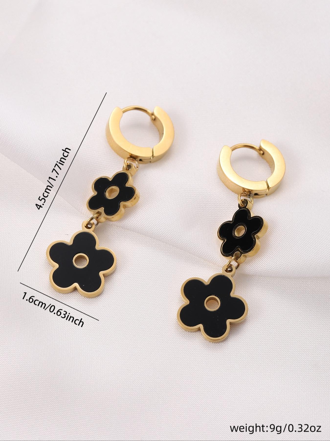 Fashion Elegant Flower Design Dangle Earrings, Casual Trendy Ear Jewelry Gift for Party, Elegant All-match Fashion Accessories for Daily Wear