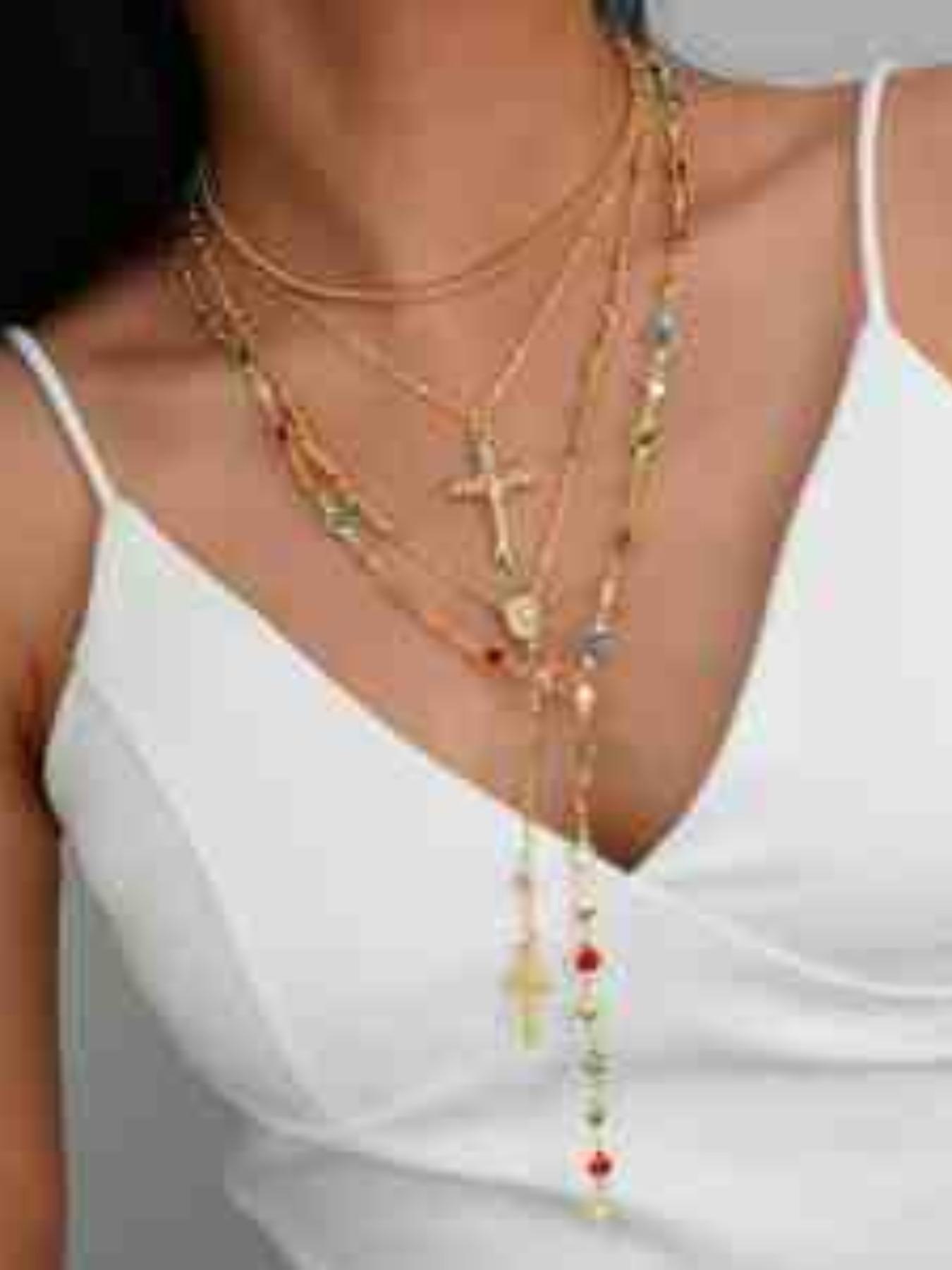 4 Piece Layered Cross Necklace Set, Y2K Gothic Punk Jewelry, Graduation Gift, Music Festival Accessory, Everyday Wear