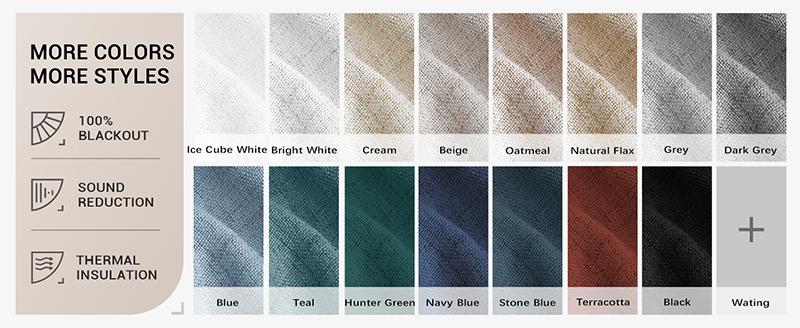 With Clips LIVE ONLY-Black Friday Inovaday 2Pcs Blackout curtains, livingroom bedroom curtains, ring/rod pocket linen blackout curtains, heat insulation, eco-friendly and durability