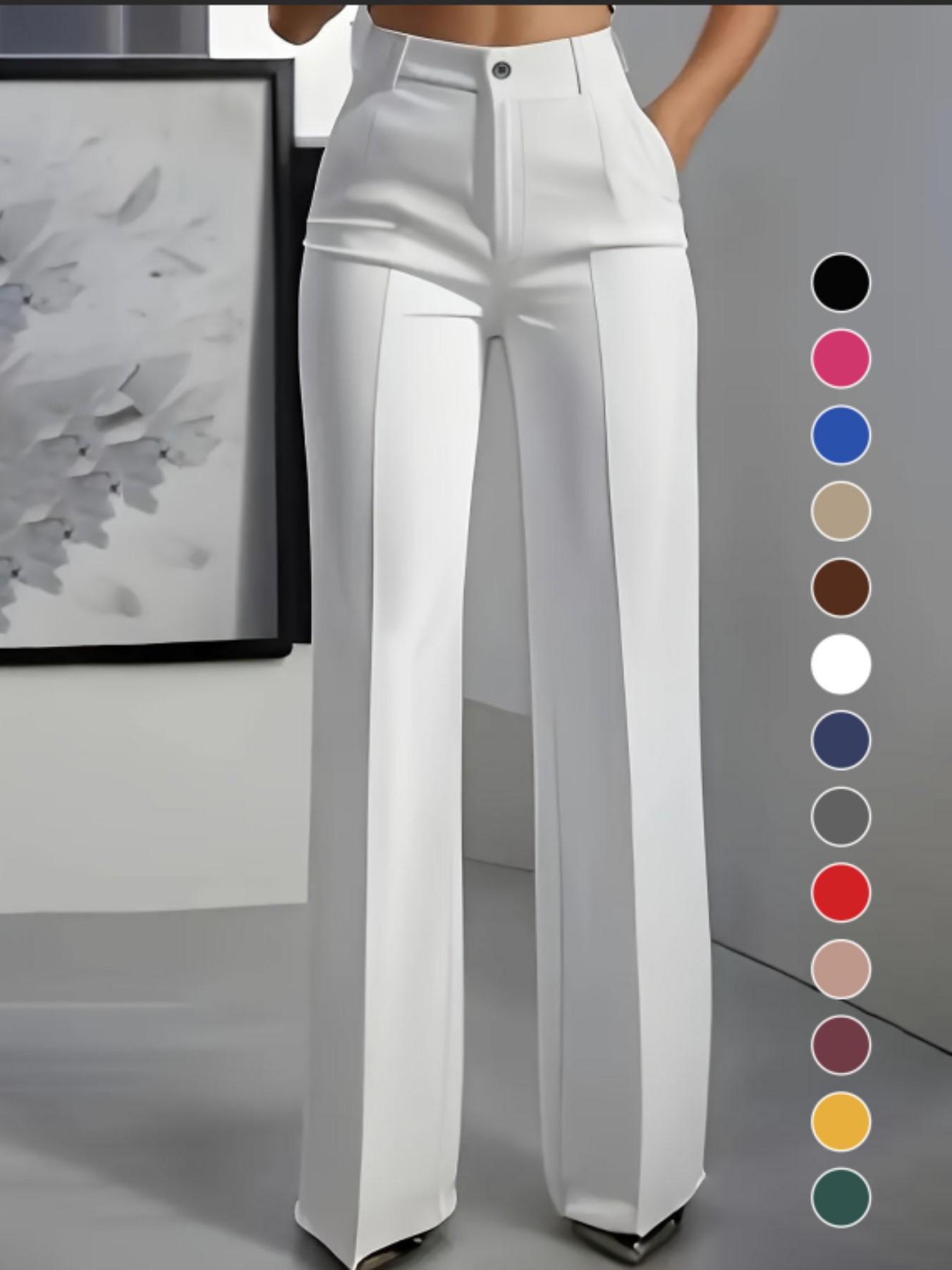 Women's New High Waist Drape Straight Leg Simple Suit Pants, Chic Elegant Business Casual Wear, Office Wear, Comfortable and Stylish Design