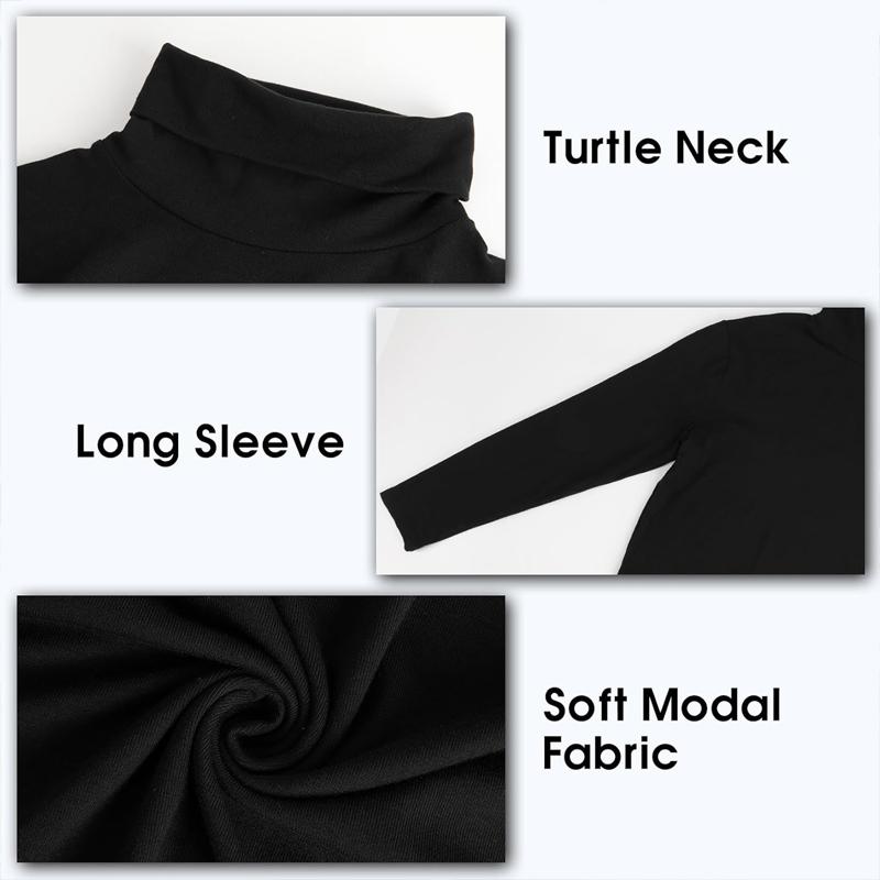 CATTIBOR Men's Plain Turtleneck Long Sleeve T-Shirts,Men High Neck Basic Designed Undershirt,Men Thermal Pullover Sweater Men Underwear Keep Warm