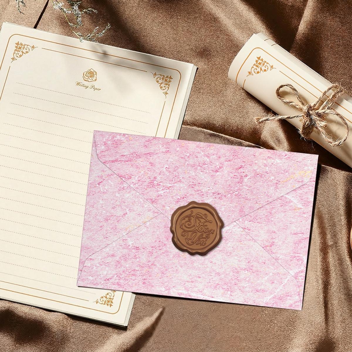 Letter Writing Set 3 Envelopes Wax Seal Stickers 10 Sheets Paper Vintage Gift for Stationery Lovers