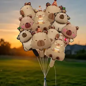 10/30/50pcs Mini Capybara Aluminum Film Balloons Baby Shower Birthday Party Party Decoration Bear Balloons Air Globos Supplies