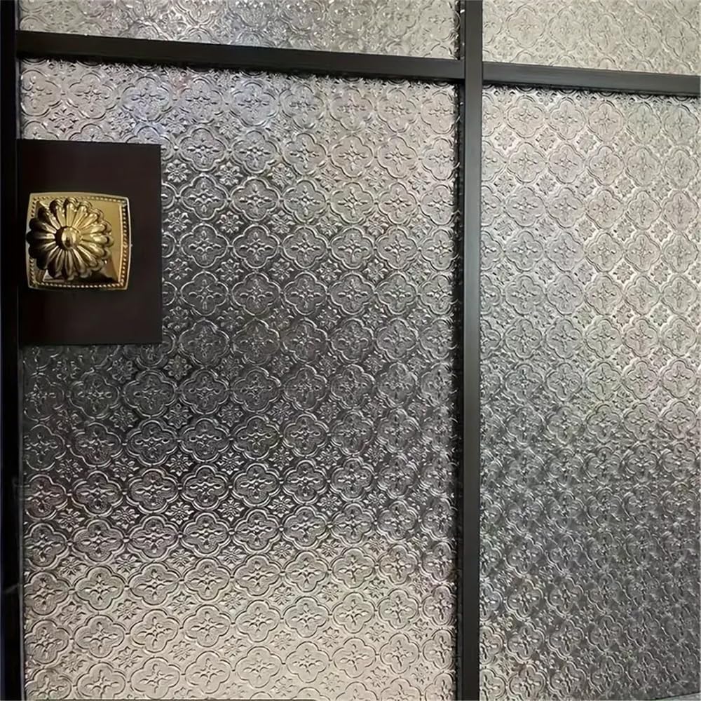 Window Privacy Film Roll, Privacy Film For Glass Windows, Static Adhesive Colorful Decorative Glass Sticker, Sun UV Protection, Heat Control, Bathroom, Front Door, Office Use