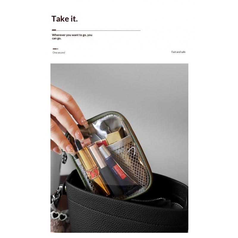 Small Clear Makeup Bag for Purse Travel Cosmetic Case Transparent Toiletry Bag with Zipper, Portable Make Up Organizer Traveling Compact Car Bag for Essentials