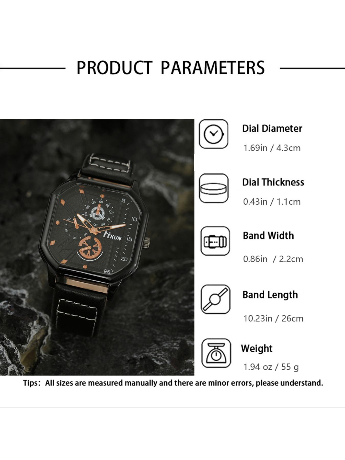 Men's Business Casual Quartz Watch Set, Perfect Gift for Daily Wear & Holidays Like Thanksgiving Christmas Birthdays, Stylish Timepiece Collection