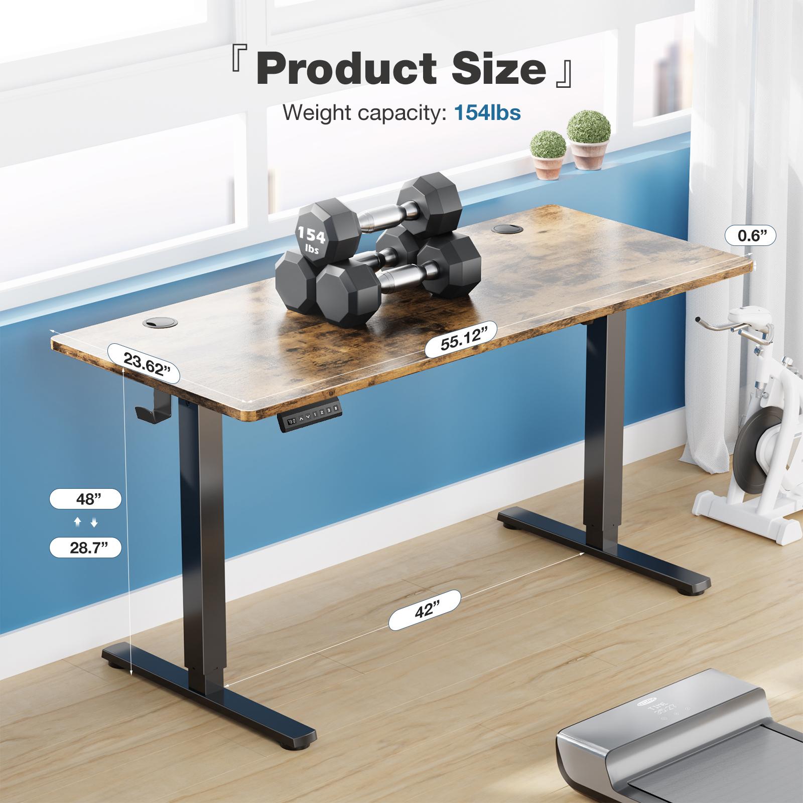 RIMIKING Smart Adjustable Standing Desk with Memory Control,Height Adjustability,Multi-Function Control Panel,Eco-Friendly Desktop,Spacious Workspace,Versatility,Convenient Add-Ons, ELT