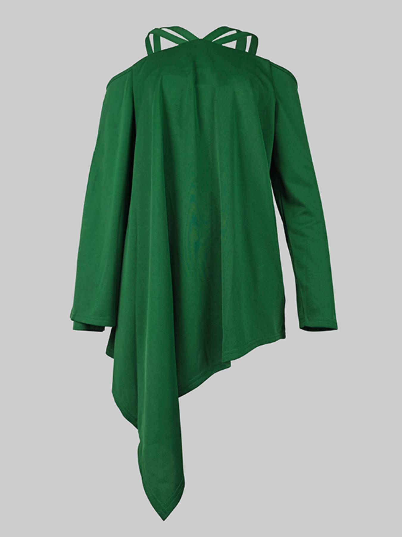 Women's Plain Cold Shoulder Tee, Casual Long Sleeve T-shirt for Daily Wear, Comfortable Ladies Clothes for Spring & Fall