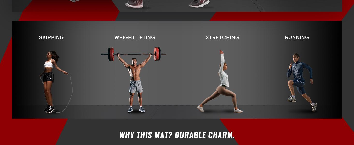 SUPERJARE 0.79 Inch Gym Flooring for Home Gym,  Exercise Equipment Mats with Rubber Top, Interlocking Rubber Floor Tiles for Home Gym and Fitness Room, Protective Flooring Mat