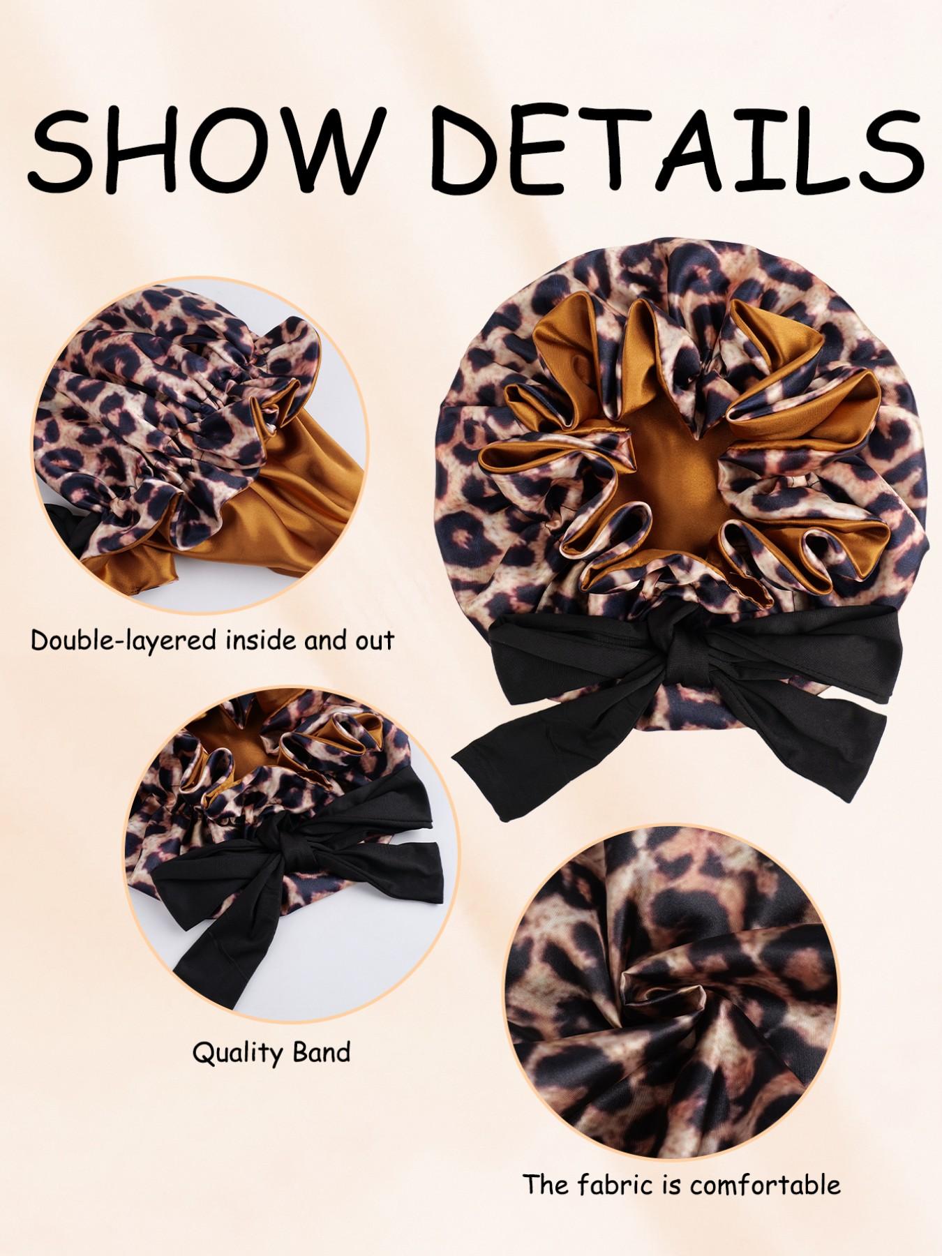 Women's Satin Sleep Cap Hair Protector, Adjustable Elastic Band, Soft Comfortable Night Hat, Unisex Fashion Design, Ideal for Night Use