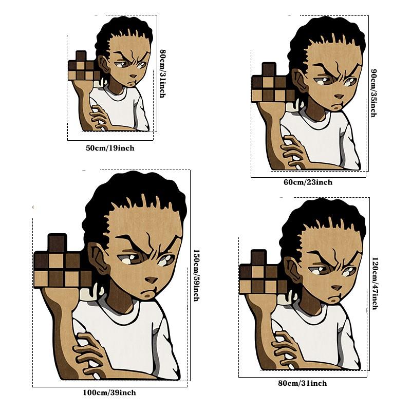 Cartoon Boy Arm Hugging Shape Rug, Creative Street Style Artistic Minimalist Washable Plush Carpet, Home Decor for Living Room Bedroom