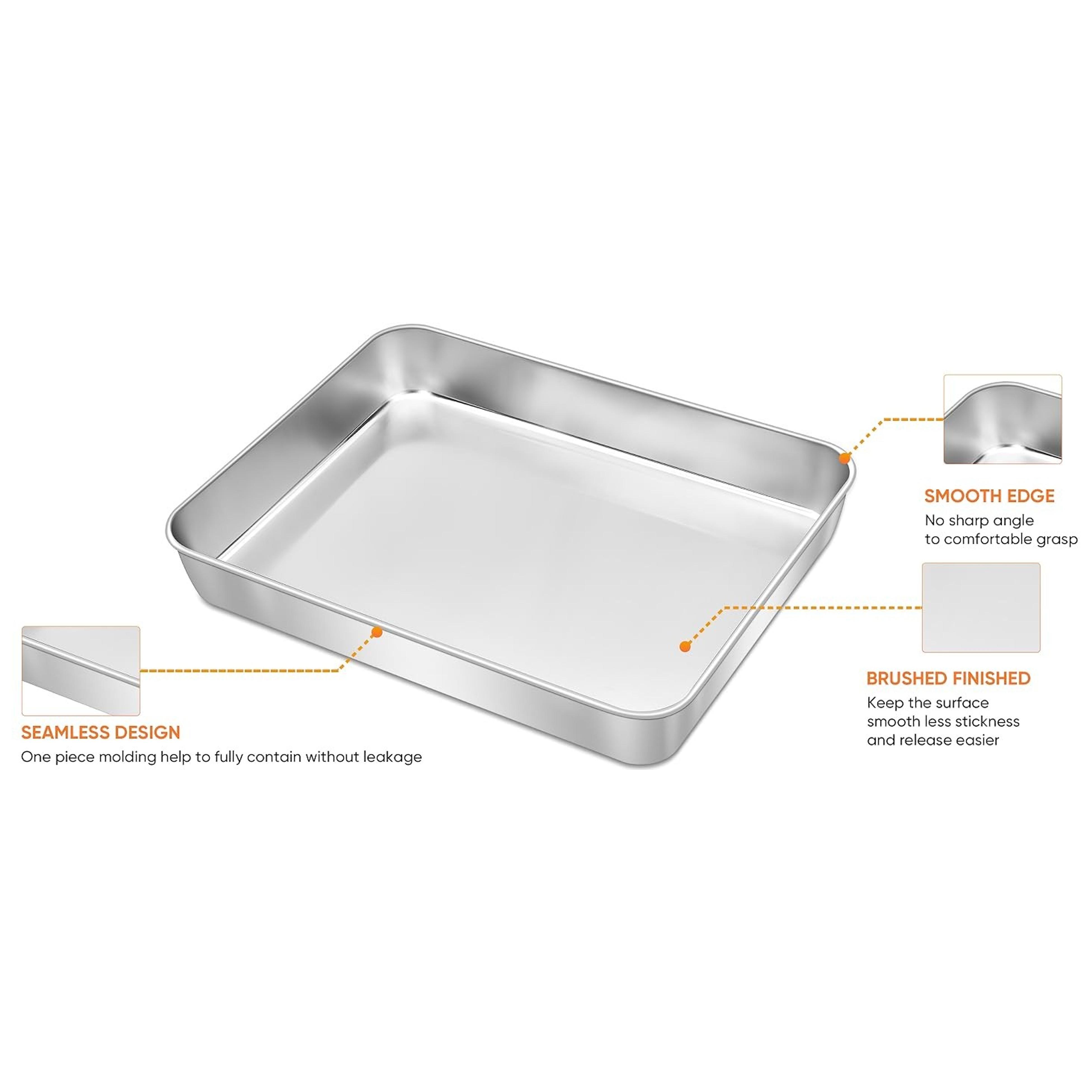 Rectangle Cake Pan Set of 2, 9 X 12 X 2 Inch Stainless Steel Baking Pan for Oven, Lasagna Brownies Casseroles Cakes Bakeware, Dishwasher Safe Rectangle Cake Pan Set of 2, 9 X 12 X 2 Inch Stainless Steel Baking Pan for Oven, Lasagna Brownies Casseroles Cakes Bakeware, Dishwasher Safe
