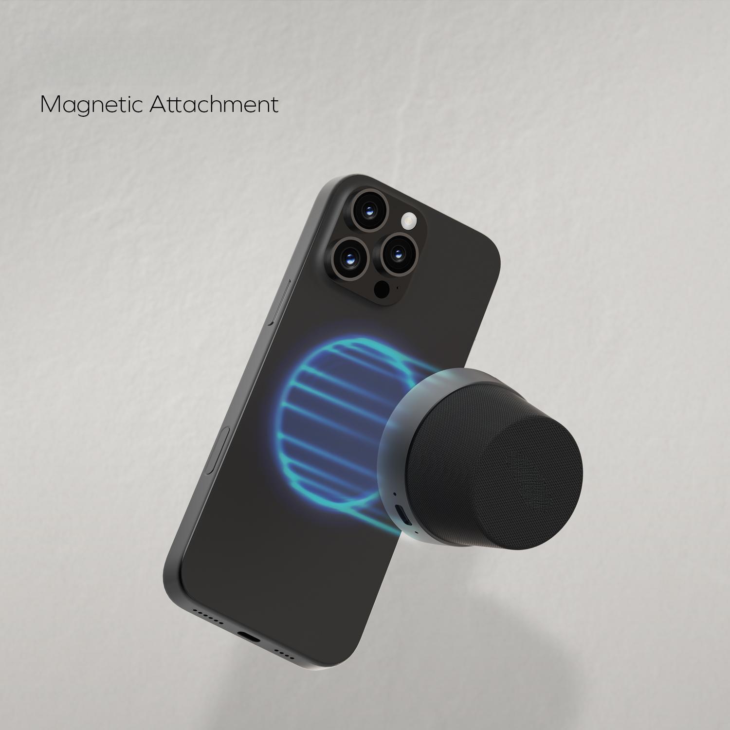 Magnetic Portable Wireless Speaker Portable Wireless Speaker, TWS Stereo Sync Phone Holder 360° Surround Sound Audio Smartphone speaker phone Mini Bluetooth Waterproof Shower Speaker