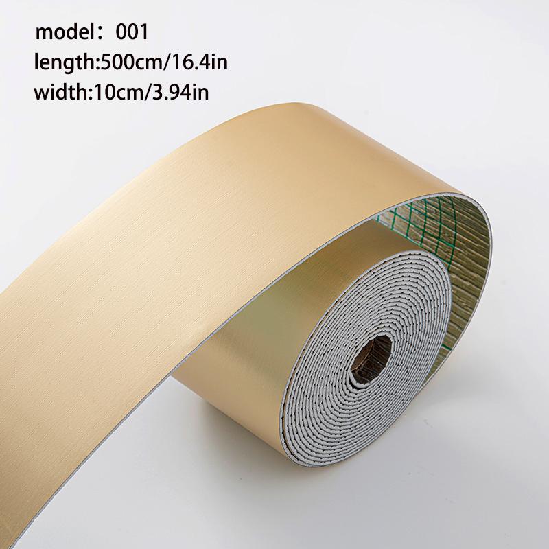 2 Rolls Self-Adhesive Baseboard Trim, Waterproof Moisture-Resistant No Drill Wall Corner Strip, Anti-Mold Floor Line Wallpaper for Kitchen Bathroom Living Room