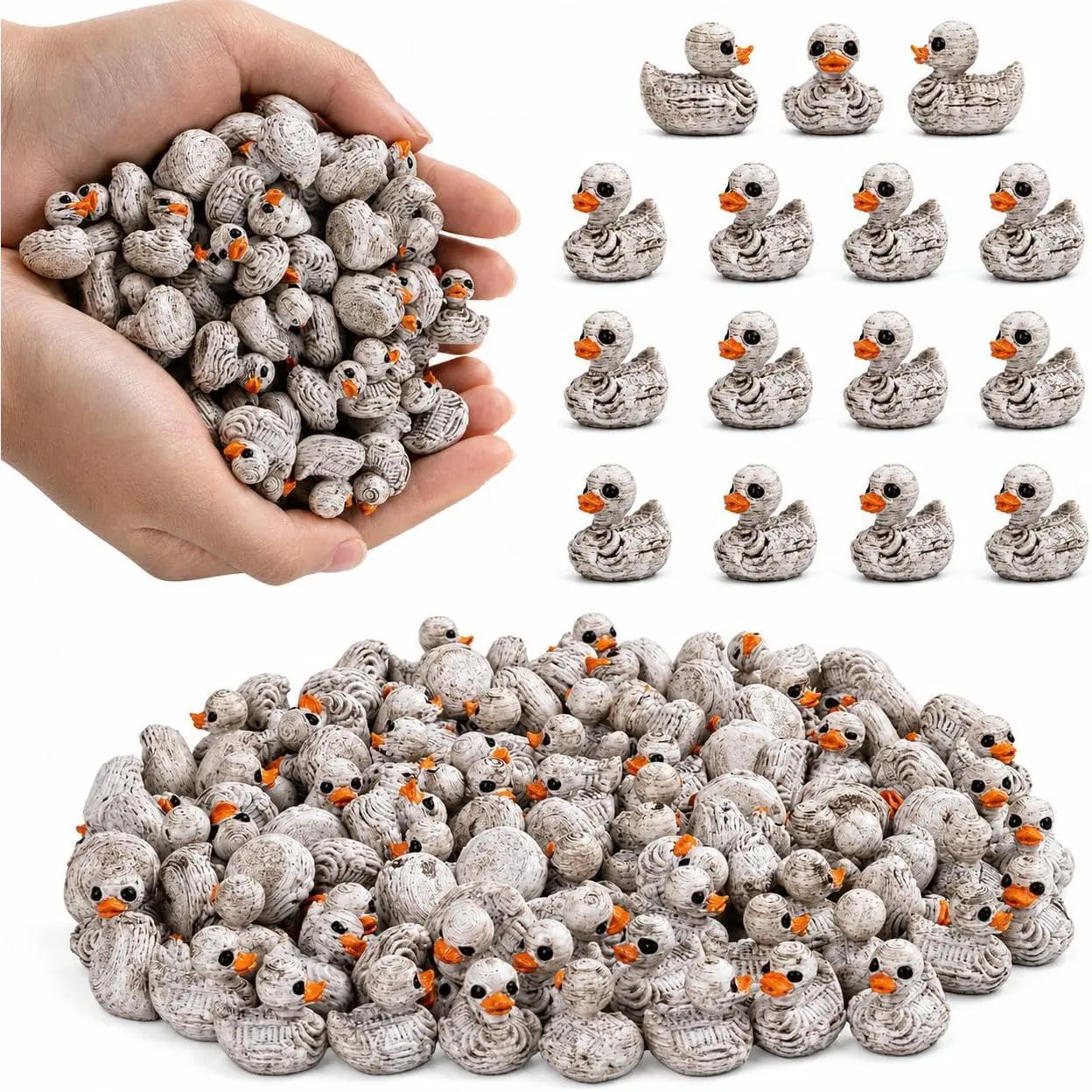 100 count Mini Halloween Ducks, Skeleton Duck Figurines, Ducks to , for  and Seek,Spooky Scenes,graveyards,Gardens,and Party Decorations with a  Theme