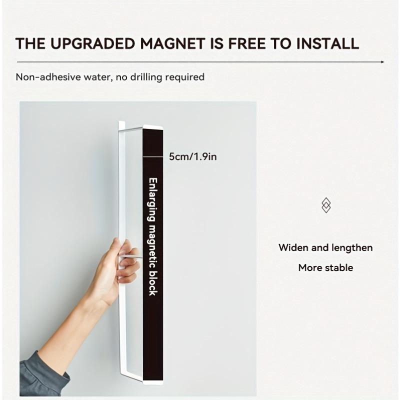 1 magnetic hanger storage rack, washing machine hanger storage rack, wardrobe laundry hanger stacking rack, balcony drying and wall hanging hanger storage rack - no punching design, simple installation, convenient storage