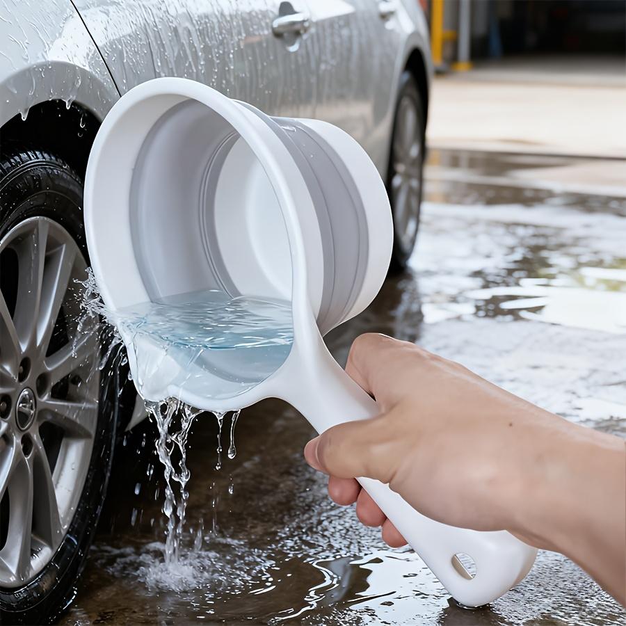 Collapsible Bucket, foldable design for easy storage. Multi-use water container great for car washing, camping, fishing and travel. Versatile household and commercial cleaning tool for daily indoor and outdoor use.