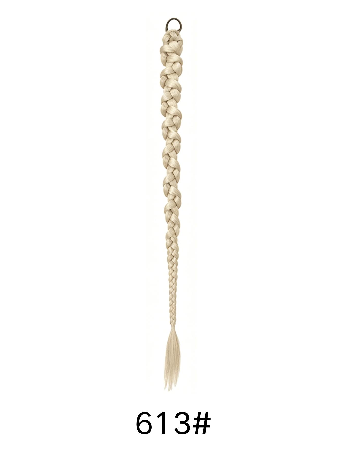 Women's Daily Wear Synthetic Hair Extensions, Braided Ponytail with Elastic Band, Hip Hop Twist Braid, Messy Bun Style