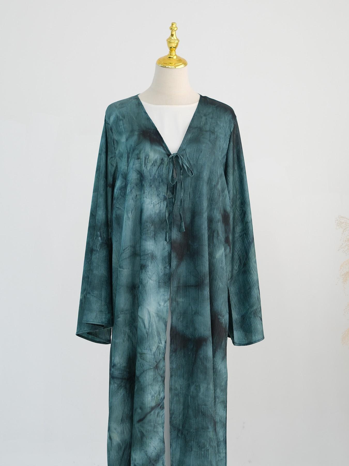 New Design Muslim Women Printed Long Cardigan Open Front Abaya, Elegant Comfortable Design, Perfect for Daily Wear, No Hijab Included