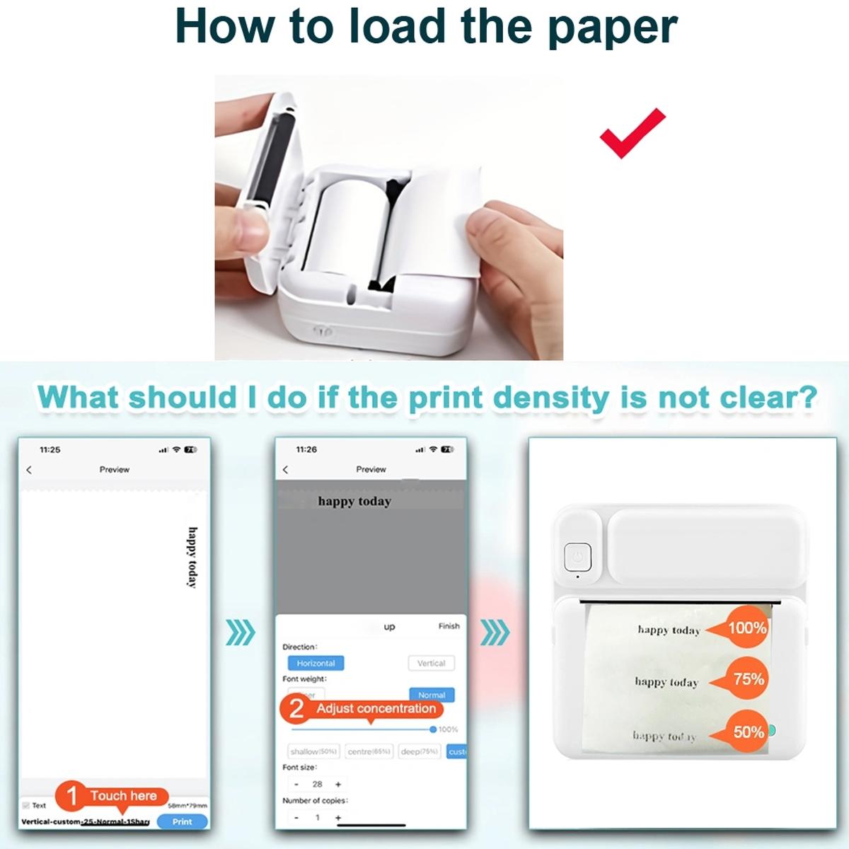 Portable Mini Printer, Thermal Inkless Printer, Sticker Printer, Print Text Notes Photos Course Labels To-Do Lists, portable thermal printers, Perfect Holiday Gift