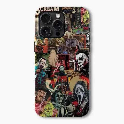 Retro Halloween Movies Phone Case Tough phone case,for iPhone 16/15/14/13/12/11/17 ProMax Plus for Samsung phones, suitable for both men and women, an excellent choice for Halloween, Christmas and Thanksgiving.