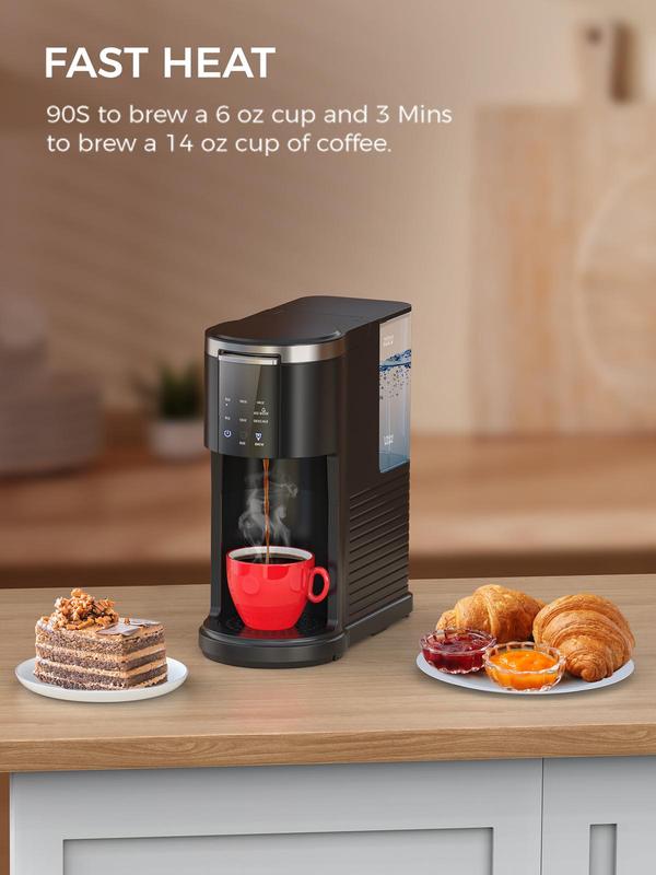 COWSAR Single Serve Coffee Maker, Coffee Brewer for K-Cups Pods and Ground Coffee, Capsule Coffee Machine with 40oz Water Tank, 5 Brew Sizes Up To 14cz, Black