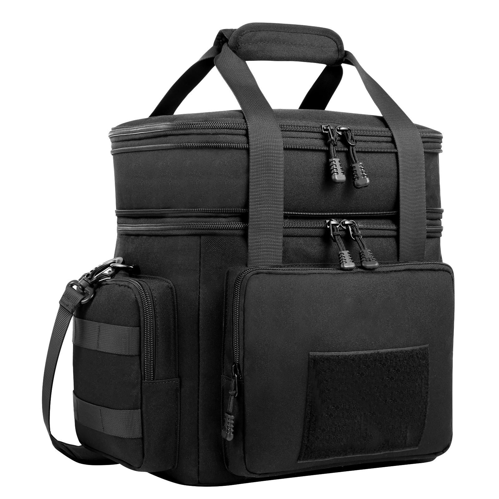 HSHRISH LB10. Expandable Double-Deck Lunch Bag, Suitable for Work, School Picnics, Beach Lunch Bags for Men and Women, Reusable Portable Lunch Box With Side Pockets, One Shoulder Portable Lunch Bag Waterproof and Leak proof Insulated Lunch Bag  Cooler