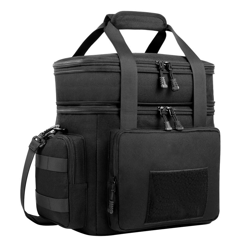 HSHRISH LB10. Expandable Double-Deck Lunch Bag, Suitable for Work, School Picnics, Beach Lunch Bags for Men and Women, Reusable Portable Lunch Box With Side Pockets, One Shoulder Portable Lunch Bag Waterproof and Leak proof Insulated Lunch Bag  Cooler