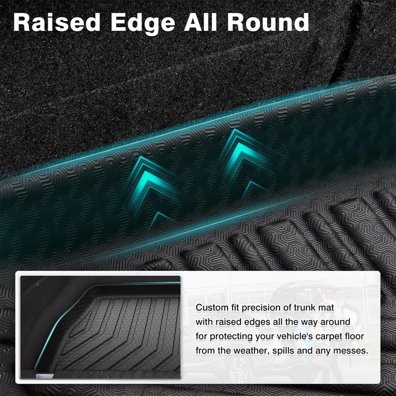 Canvcle Trunk Mat for Honda Civic 2016-2021 All Weather TPE Rear Cargo Liner Eco-Friendly & Scratch-Resistant Black TPE Protector