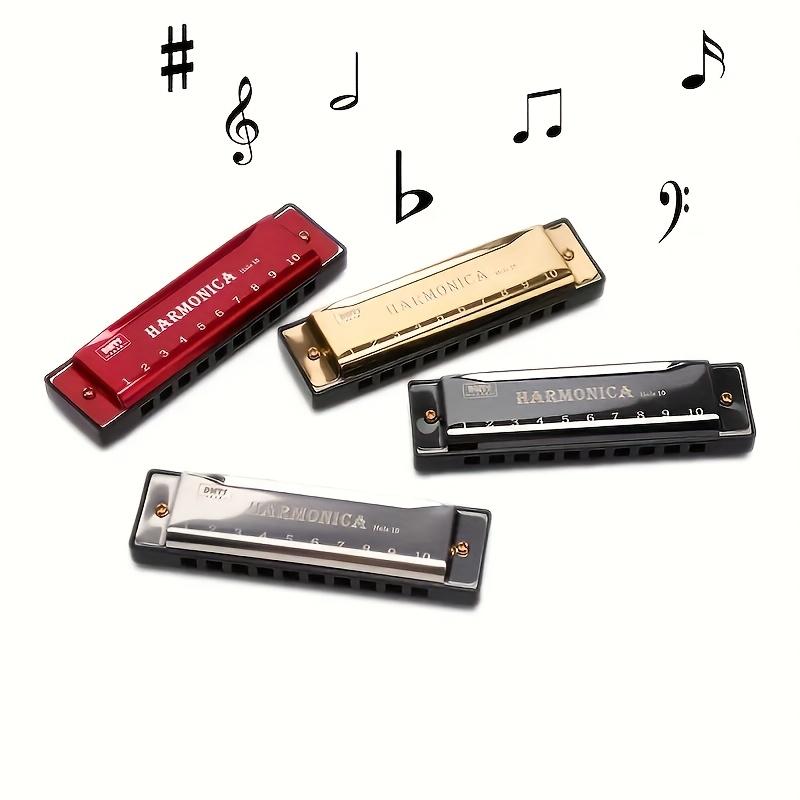 Beginner Harmonica - 10-Hole C Key Professional Blues Harmonica, Comes with a Harmonica Case, Cleaning Cloth, And Manual, Perfect for Beginners, Adults, And Professionals As a Joyful Gift for Eid