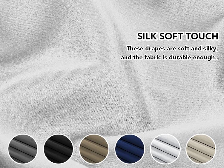 100% Blackout Curtains (2 Panels) - Thermal Insulated, Soundproof & Cold-Proof Grommet & Back Tab Drapes for Living Room & Bedroom by Deconovo