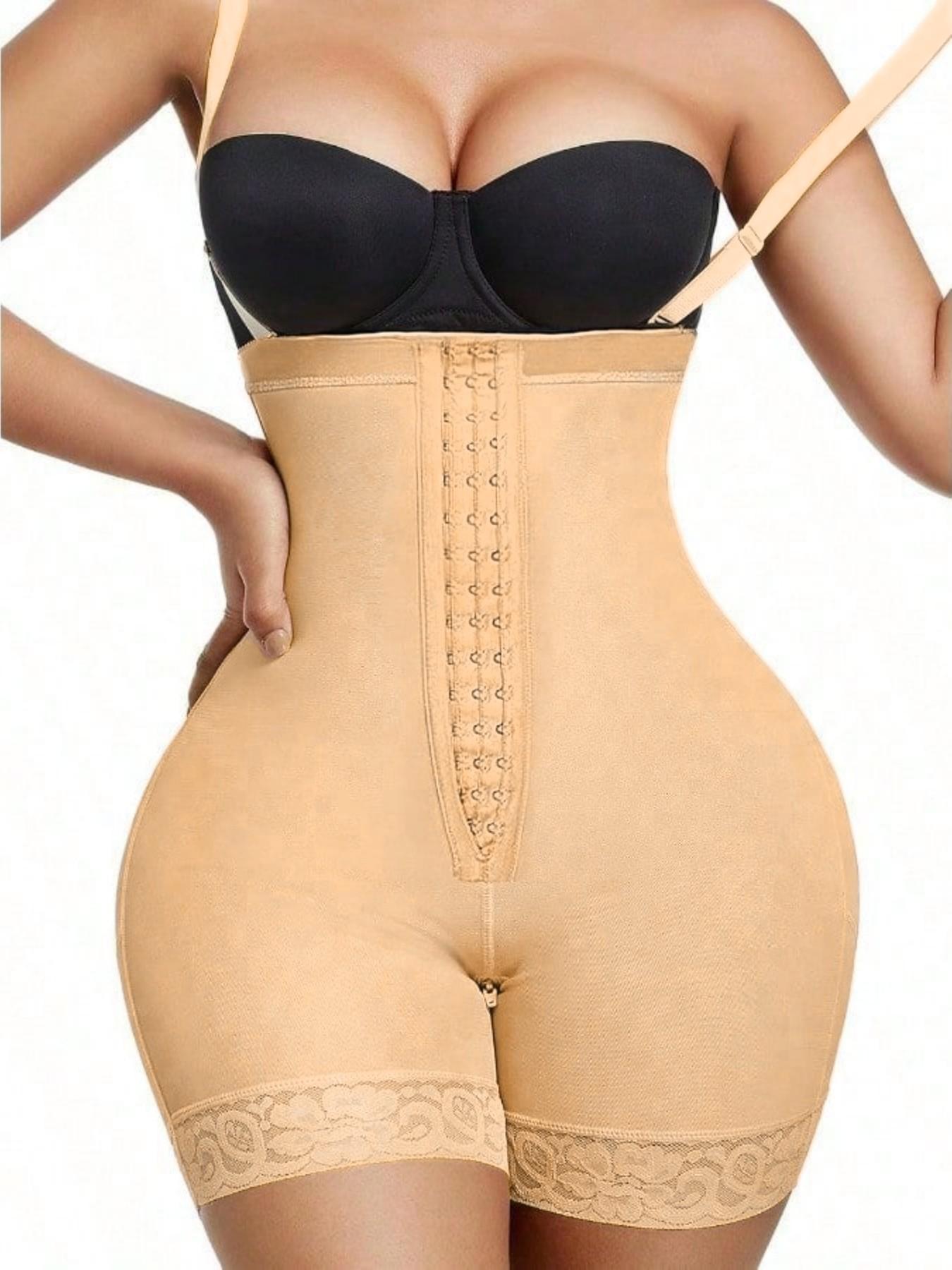 Women's Fajas Colombian Shapewear Bodysuit, Body Shaper Jumpsuit Tummy Control Butt Lifter Zipper Crotch, High Compression, Body Sculpting Compression, Adjustable Hooks Waist Trainer, Suitable For Daily Wear Or Party