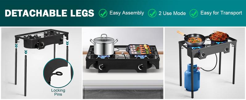 #TikTokShopRestock GEEKHOM Propane 3 Burner Camp Stove Outdoor High Pressure Propane 2 Burner Adjustable PSI Regulator and Steel Braided Hose With Removable Legs #TikTokShopRestock GEEKHOM Propane 3 Burner Camp Stove Outdoor High Pressure Propane 2 Burner Adjustable PSI Regulator and Steel Braided Hose With Removable Legs